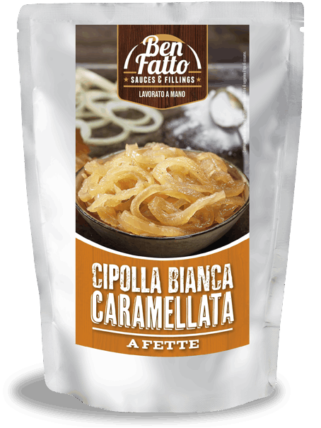 cipolla bianca caramellata a fette